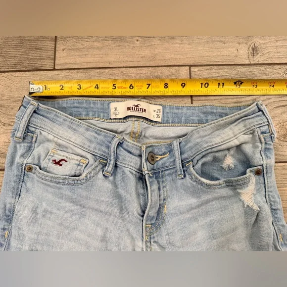 Hollister Distressed Low Rise Boot Cut Jeans • Size 3L - Picture 4 of 5